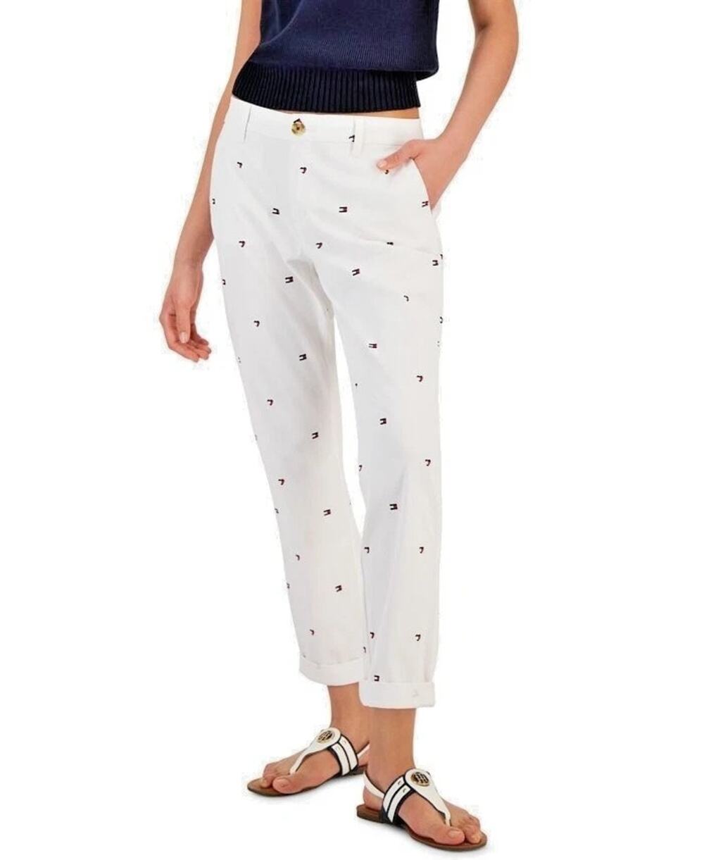 Tommy Hilfiger Women's Hampton Heart Flag Chino Pants in White